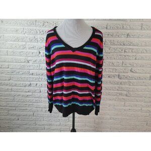 Worthington Womens Sweater 3X Plus Long Sleeve Pullover Cotton Blend STR20E